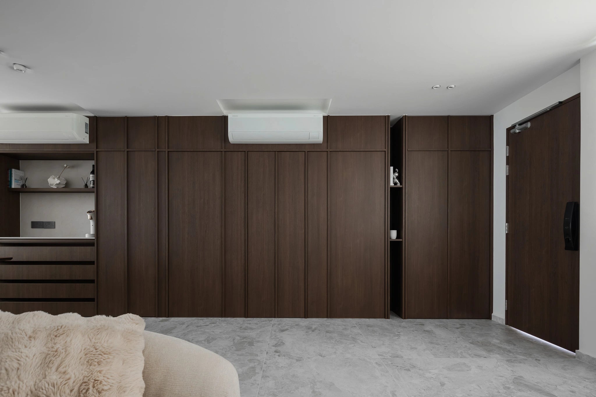 Mid-century modern home with full-height cabinetry